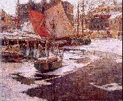 Mulhaupt, Frederick John Winter Harbor oil on canvas